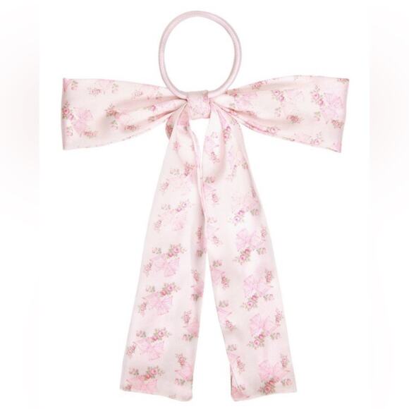 Goody X LoveShackFancy Blue Ruffle Bow Elastic Hair Tie - Rose Beaux - Picture 1 of 4